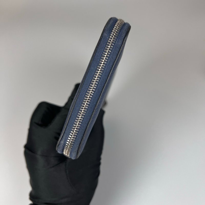 HERMES □O刻 藍色絲巾長夾-2