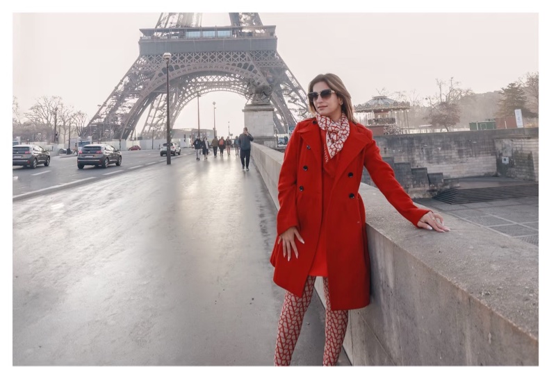 Burberry/巴寶莉 99新紅色羊絨大衣 36碼-1