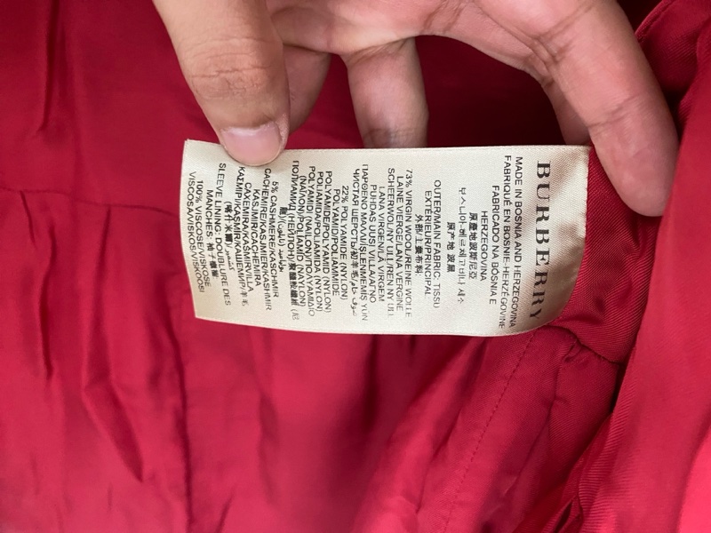 Burberry/巴寶莉 99新紅色羊絨大衣 36碼-2