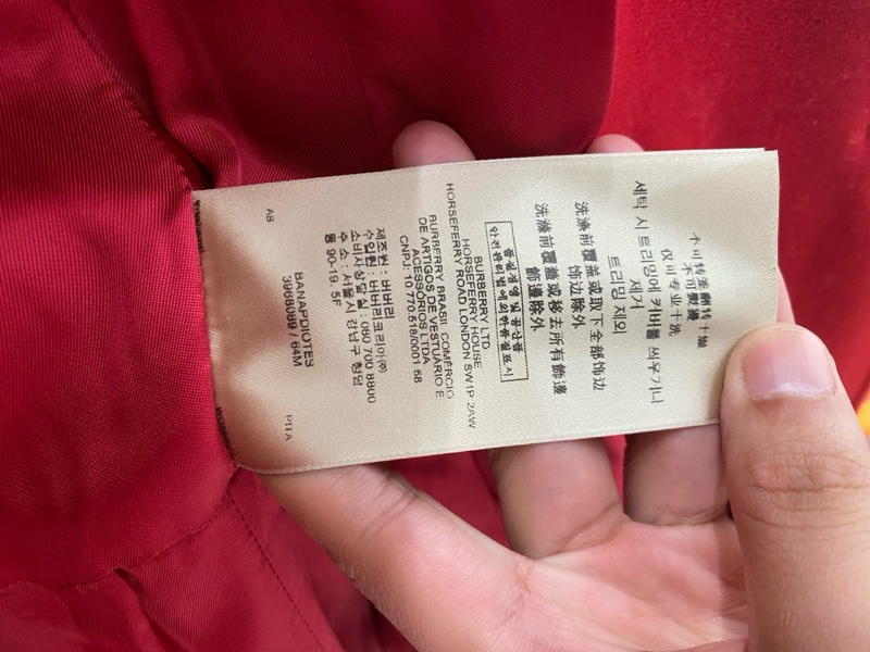 Burberry/巴寶莉 99新紅色羊絨大衣 36碼-3