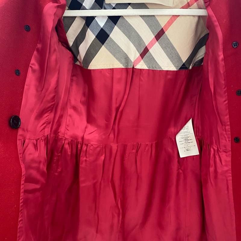 Burberry/巴寶莉 99新紅色羊絨大衣 36碼-5