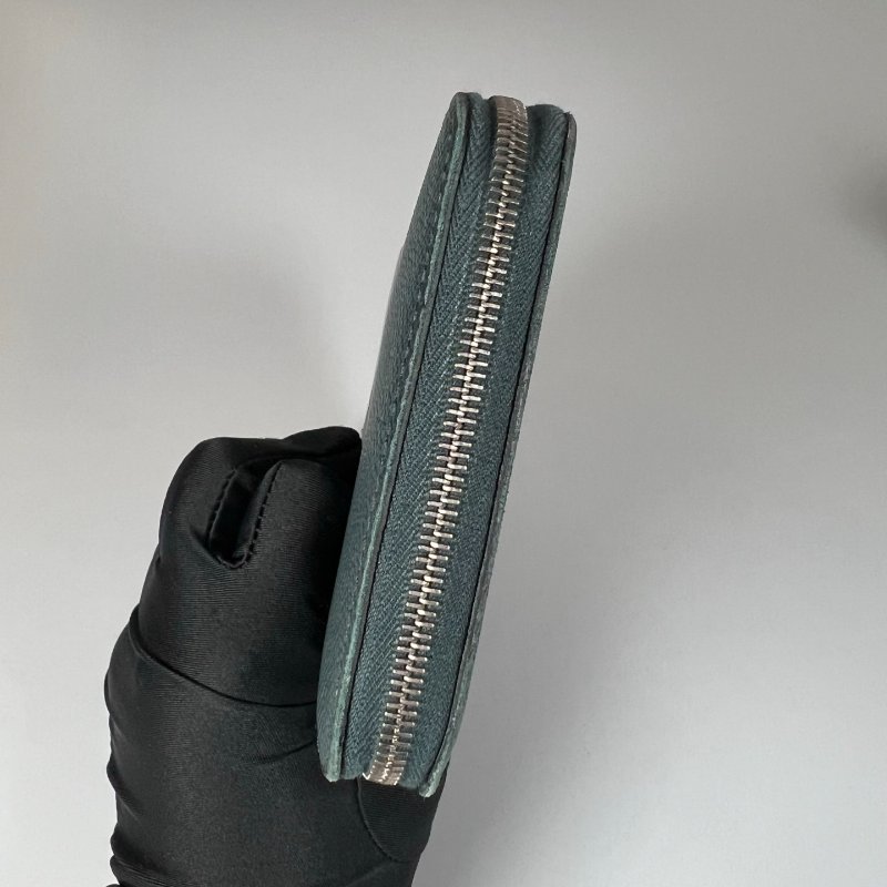 HERMES C刻 午夜綠絲巾ㄇ拉長夾-3