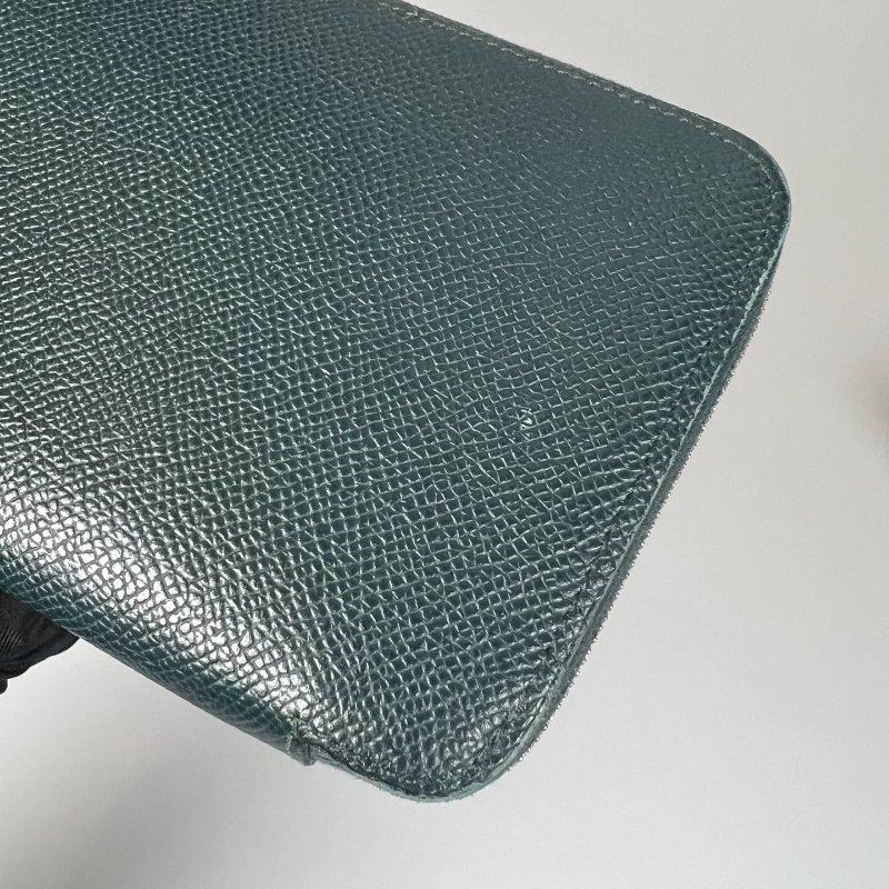 HERMES C刻 午夜綠絲巾ㄇ拉長夾-10