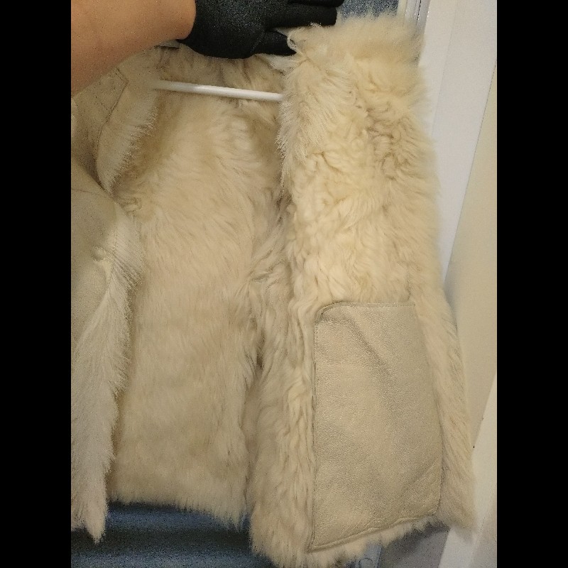 Prada 米白皮革+羔羊毛外套-13