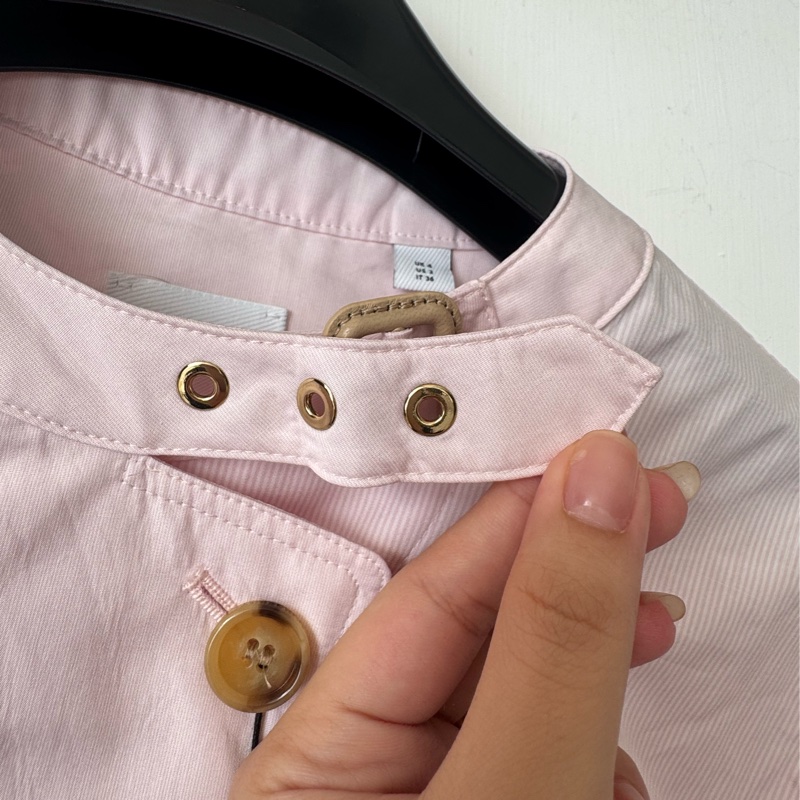 Burberry 粉色長袖襯衫-22