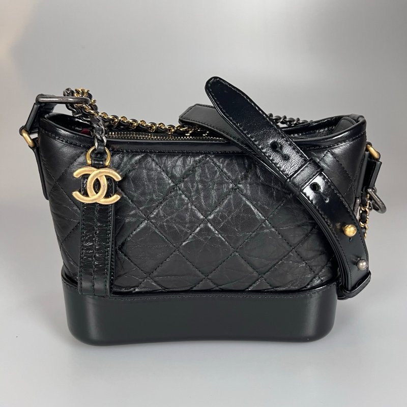 CHANEL  A91810 晶片款 全黑流浪包小號-0