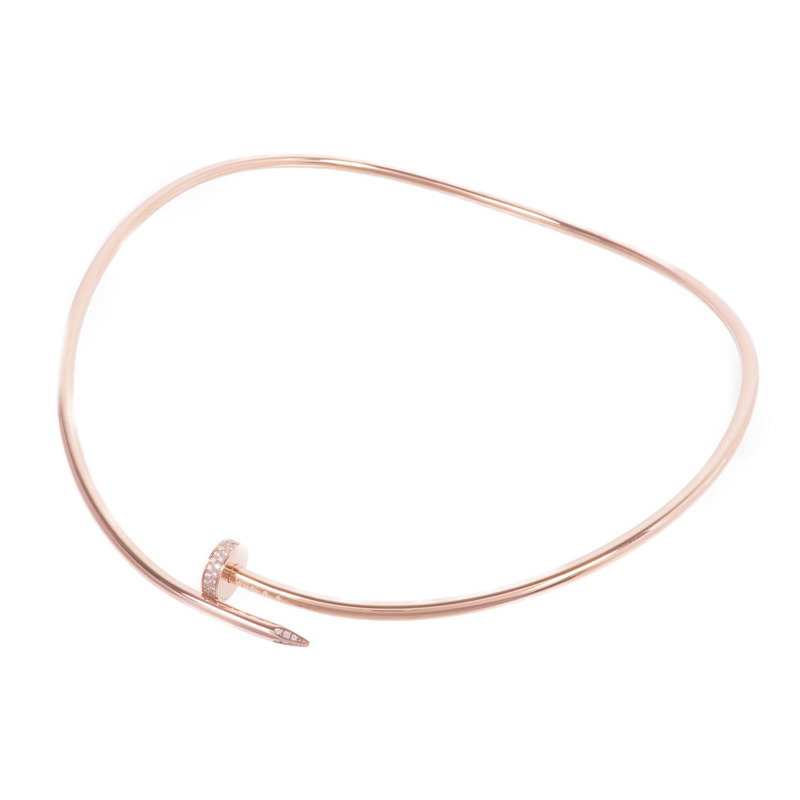 CARTIER 18K玫瑰金Juste un Clou NecklaceDiamond Necklace鑽石項鍊-0
