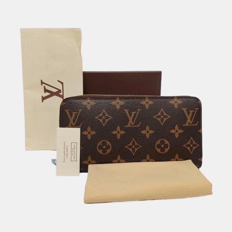 LOUIS VUITTON INSOLITE棕色塗層帆布老花錢包 金色五金 配件齊全 9.8新-7