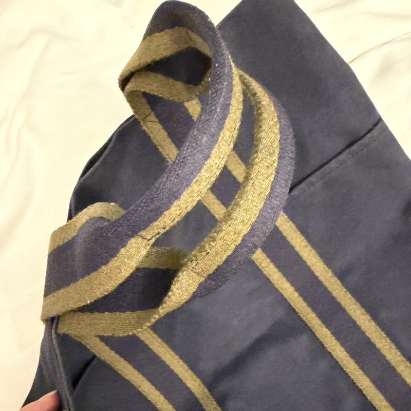 愛馬仕手提肩背包，布料藍綠色調-2