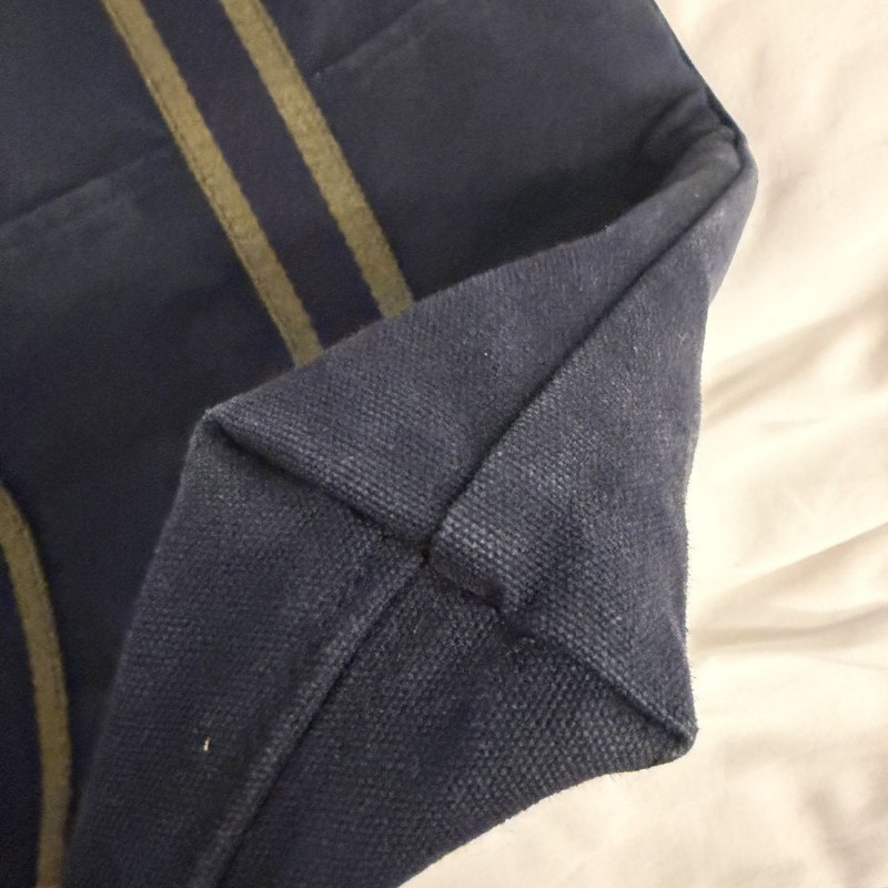 愛馬仕手提肩背包，布料藍綠色調-3