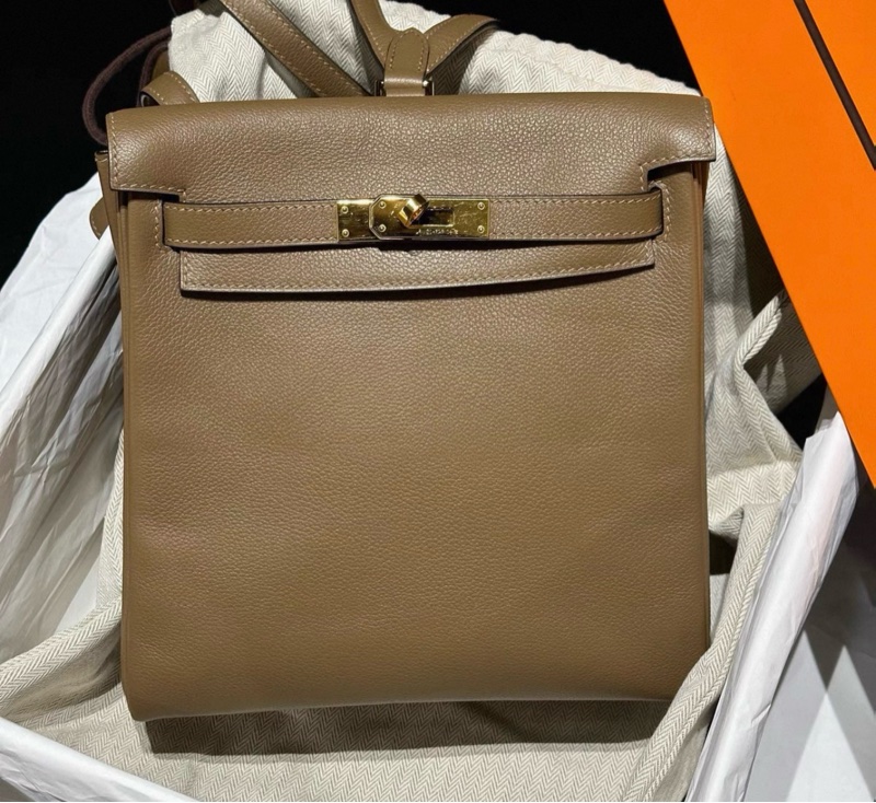 98新 D刻 愛馬仕/Hermes Kelly ado 威馬犬米色 金扣 evercolor皮-2