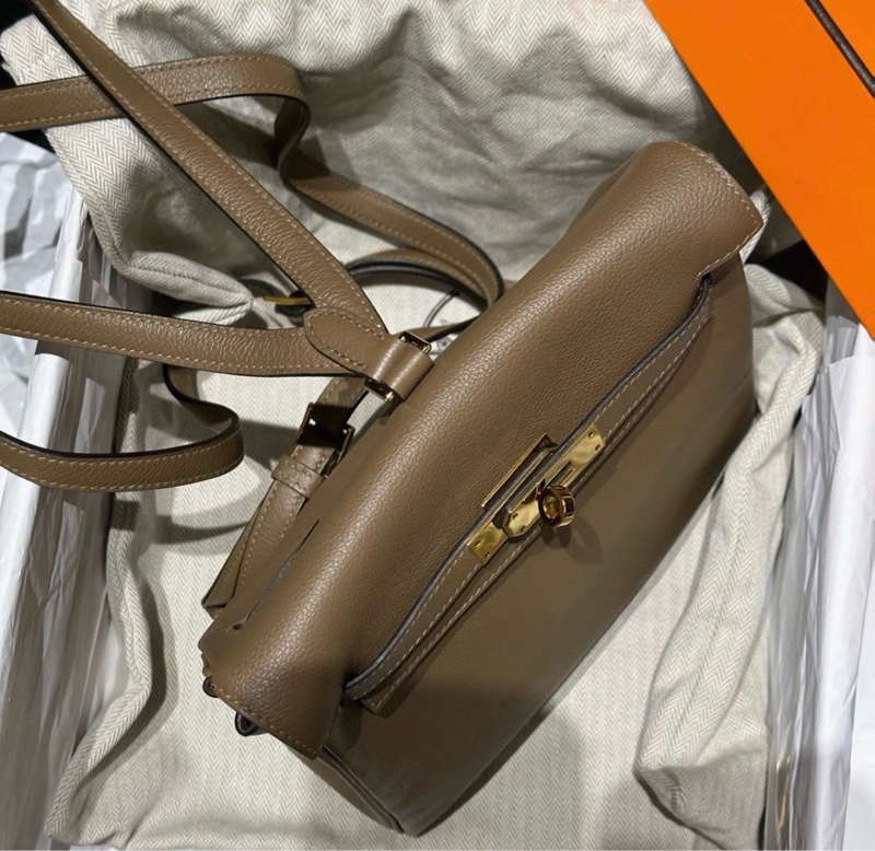 98新 D刻 愛馬仕/Hermes Kelly ado 威馬犬米色 金扣 evercolor皮-5