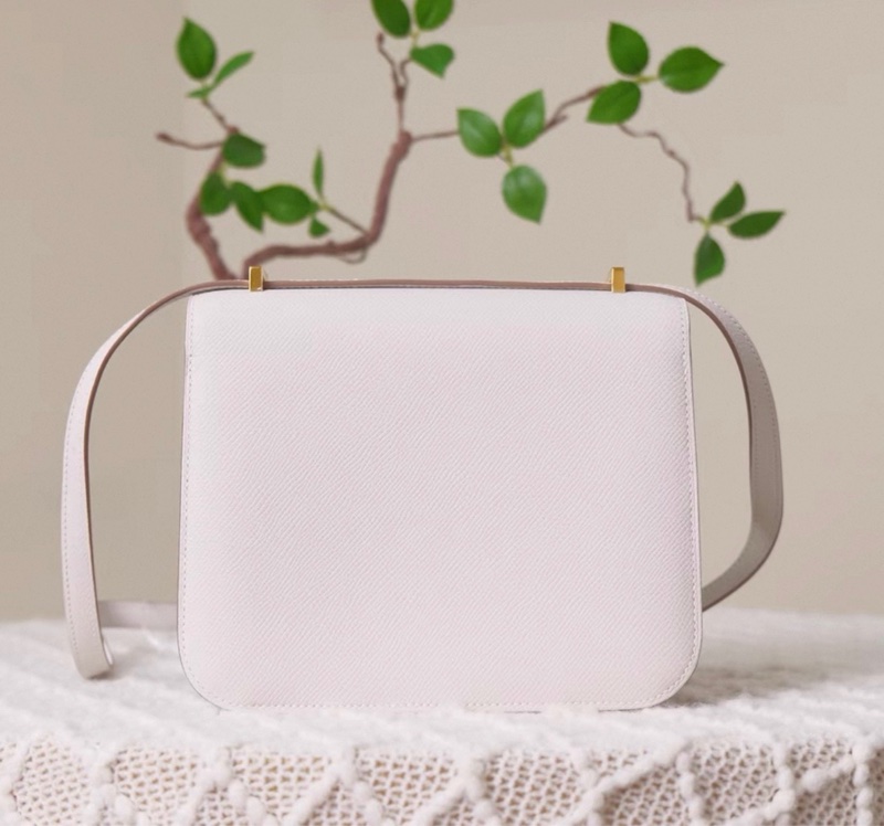 有購証🩷 Hermes愛馬仕 康康19 M4 奶灰色 金扣epsom皮 B刻 99新 配件：防塵袋 盒子 鏡子 小票-1