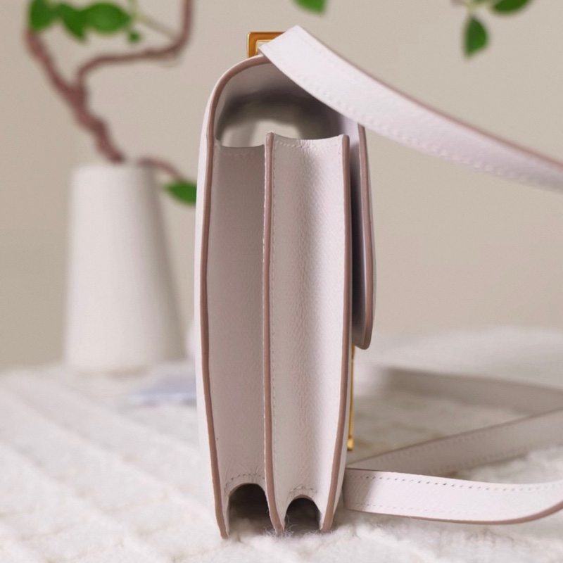 有購証🩷 Hermes愛馬仕 康康19 M4 奶灰色 金扣epsom皮 B刻 99新 配件：防塵袋 盒子 鏡子 小票-2