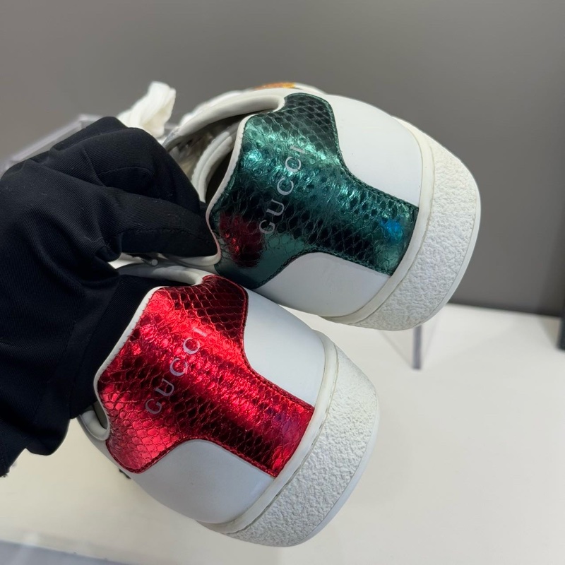 古馳Gucci紅綠尾菠蘿瓢蟲小白鞋38碼 97新-3