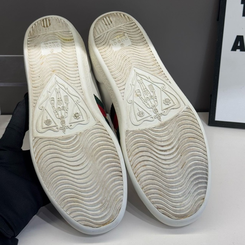 古馳Gucci紅綠尾菠蘿瓢蟲小白鞋38碼 97新-4