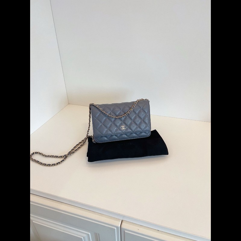 Chanel Wallet on chain 
灰金荔枝皮發財包包-7