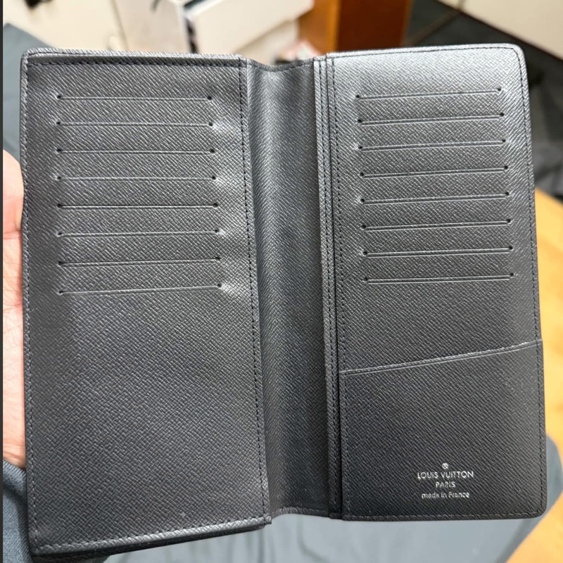 Lv棋盤格對開長夾-2