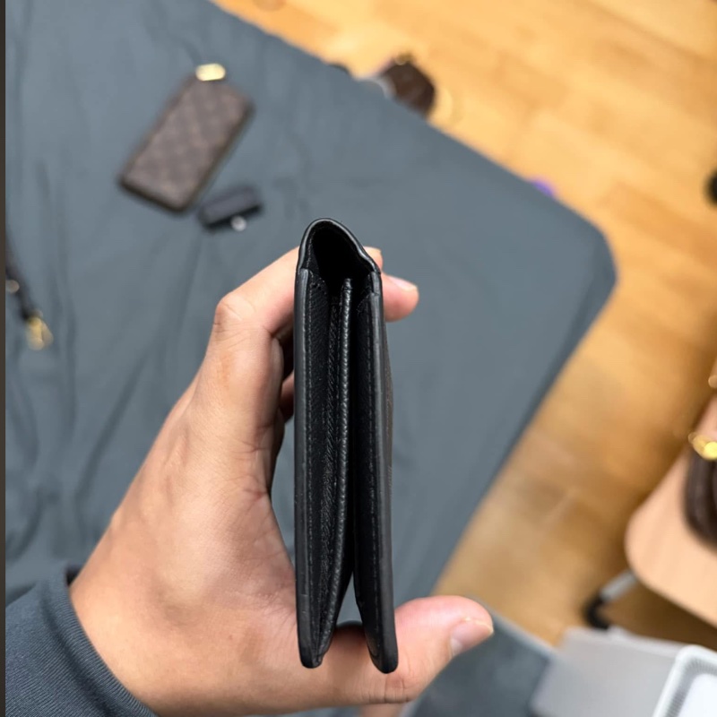 Lv棋盤格對開長夾-5