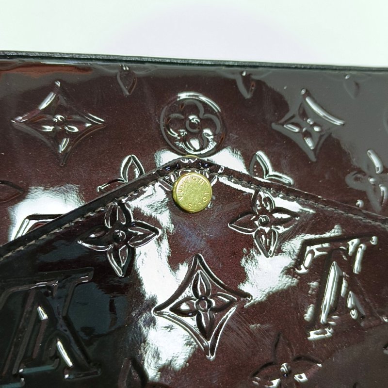 LOUIS VUITTON FELICIE酒紅色牛皮老花壓紋三合一單肩包斜挎包 金色五金 子袋 可拆卸肩帶-8