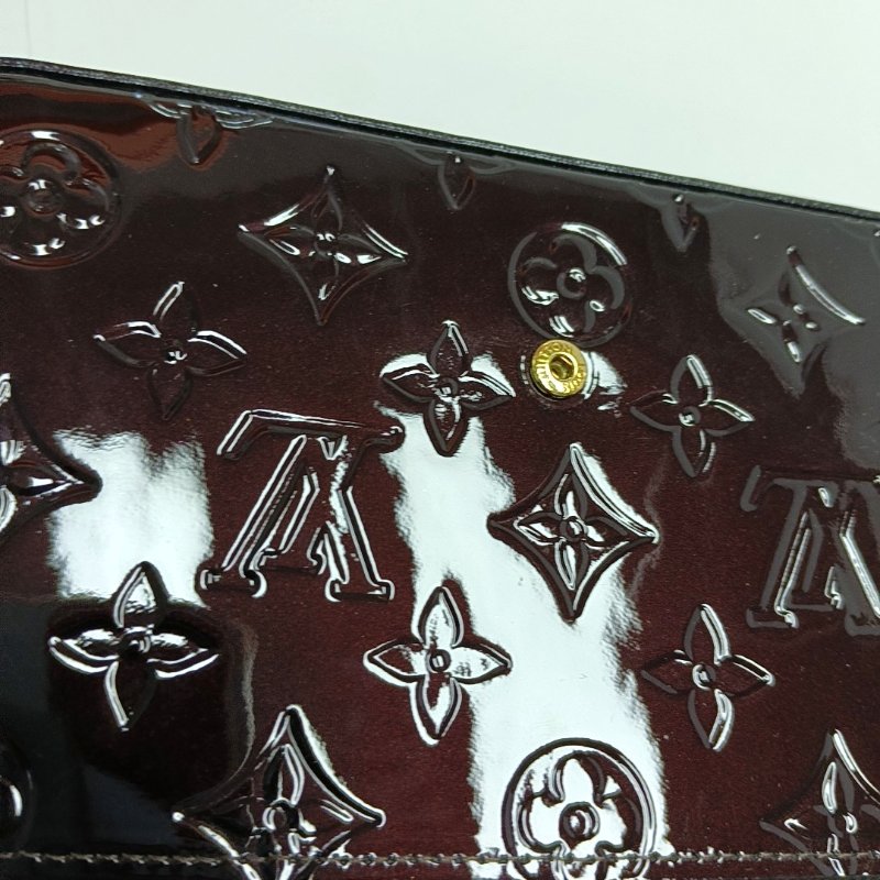 LOUIS VUITTON FELICIE酒紅色牛皮老花壓紋三合一單肩包斜挎包 金色五金 子袋 可拆卸肩帶-9