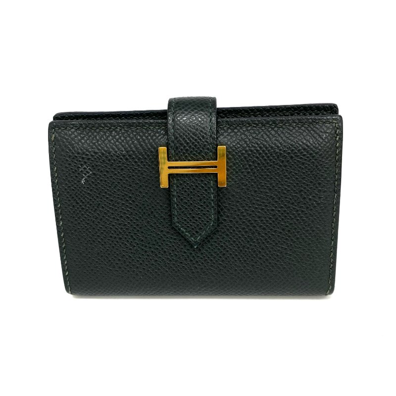 ☆ Hermes 愛馬仕 Green Epsom Calfskin Card Case Stamp W 綠色粒紋小牛皮卡包 W刻 - 257022628-1