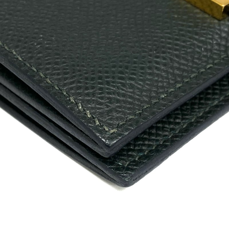 ☆ Hermes 愛馬仕 Green Epsom Calfskin Card Case Stamp W 綠色粒紋小牛皮卡包 W刻 - 257022628-8