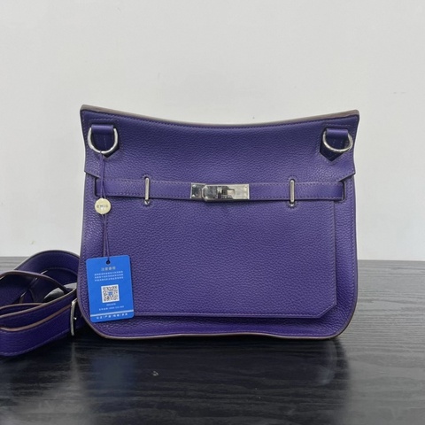 HERMES/愛馬仕鳶尾紫銀扣吉普賽28單肩斜挎包 年份:框N