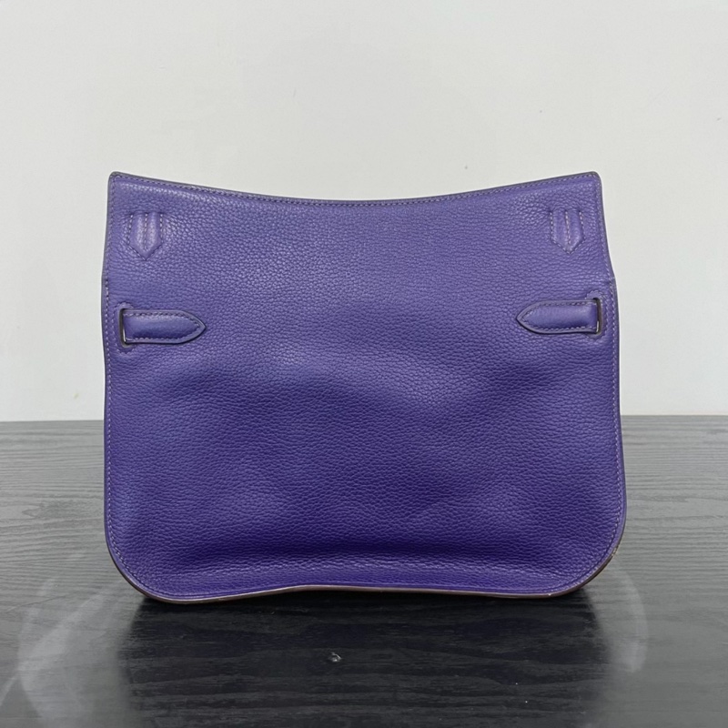 HERMES/愛馬仕鳶尾紫銀扣吉普賽28單肩斜挎包 年份:框N-2