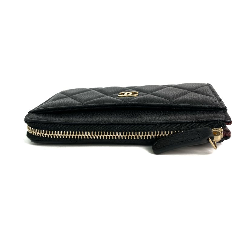 △ Chanel 香奈兒 Black Caviar Skin Gold Tone Metal Card Holder AP3388 黑色粒紋小牛皮金色金屬卡包 - 257022724-2