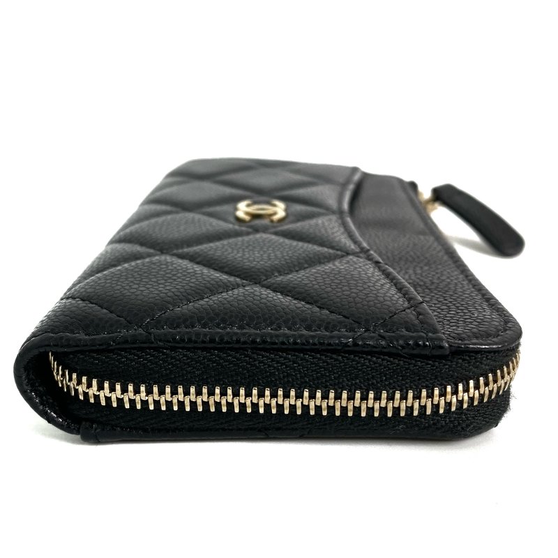 △ Chanel 香奈兒 Black Caviar Skin Gold Tone Metal Card Holder AP3388 黑色粒紋小牛皮金色金屬卡包 - 257022724-4