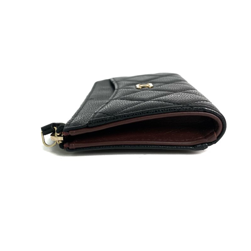 △ Chanel 香奈兒 Black Caviar Skin Gold Tone Metal Card Holder AP3388 黑色粒紋小牛皮金色金屬卡包 - 257022724-5