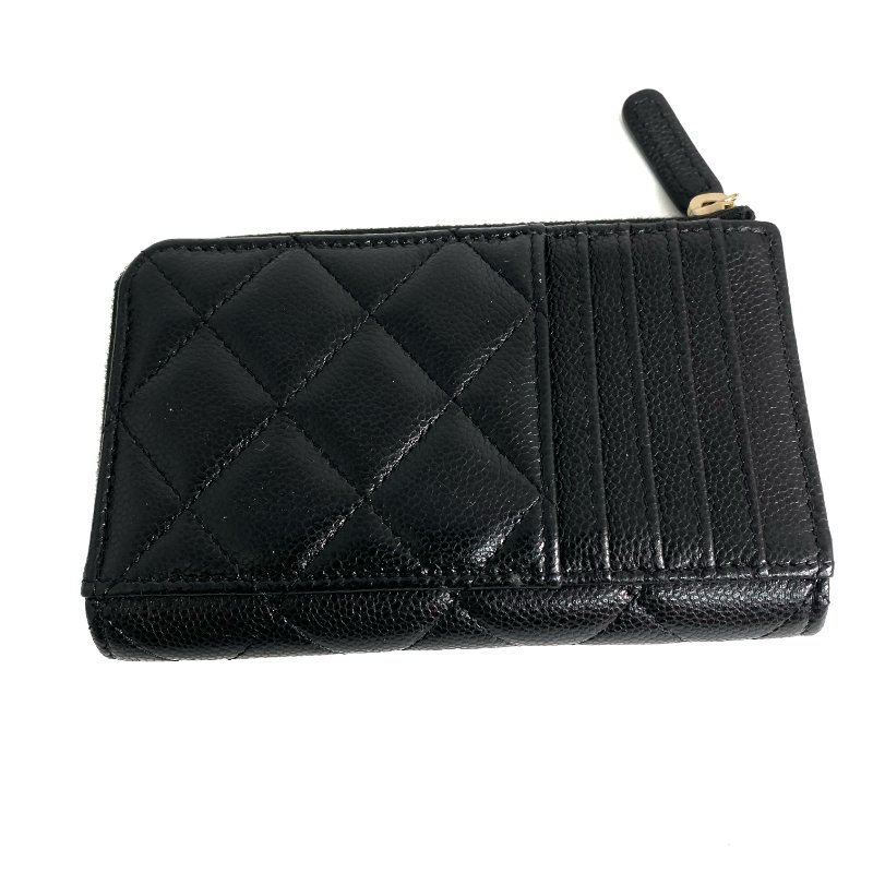 △ Chanel 香奈兒 Black Caviar Skin Gold Tone Metal Card Holder AP3388 黑色粒紋小牛皮金色金屬卡包 - 257022724-6
