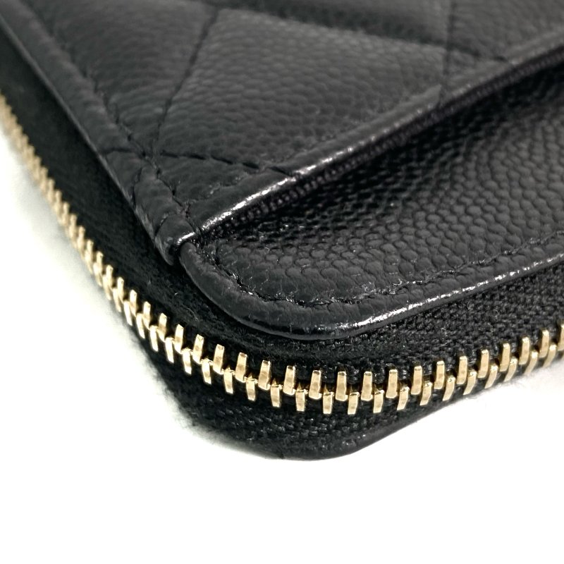 △ Chanel 香奈兒 Black Caviar Skin Gold Tone Metal Card Holder AP3388 黑色粒紋小牛皮金色金屬卡包 - 257022724-7
