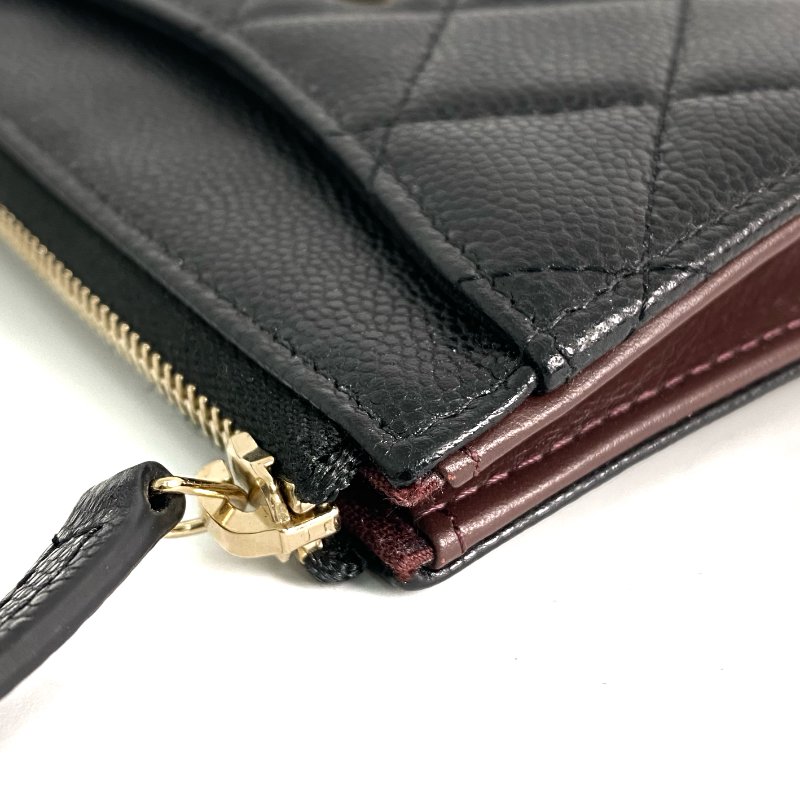 △ Chanel 香奈兒 Black Caviar Skin Gold Tone Metal Card Holder AP3388 黑色粒紋小牛皮金色金屬卡包 - 257022724-8