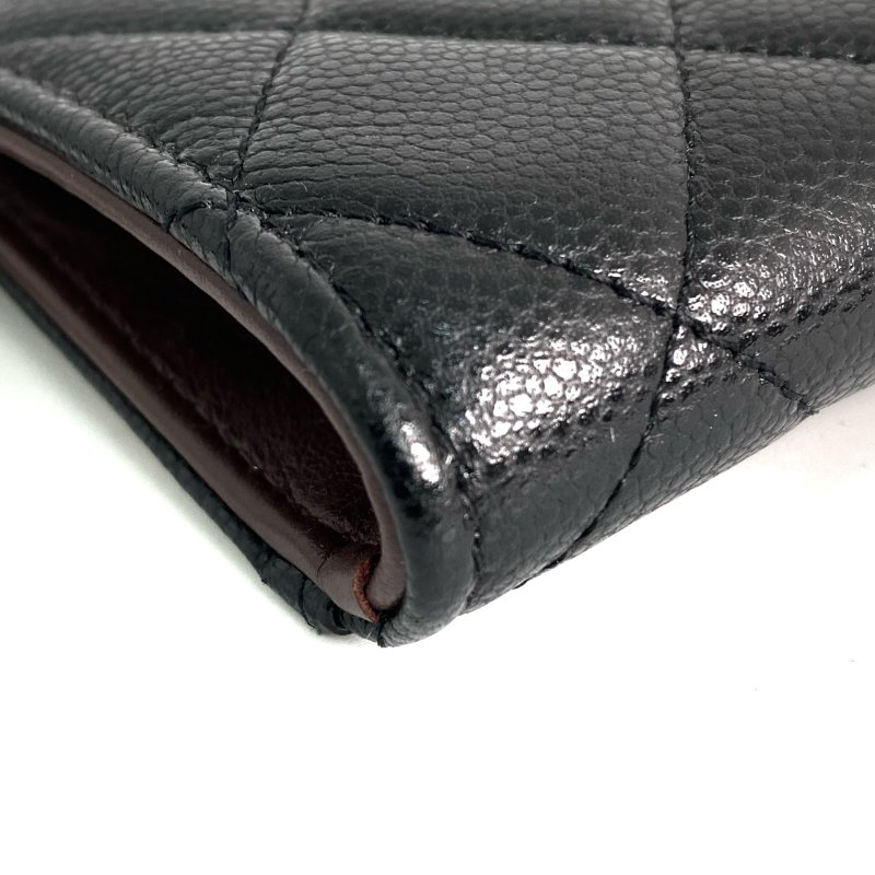 △ Chanel 香奈兒 Black Caviar Skin Gold Tone Metal Card Holder AP3388 黑色粒紋小牛皮金色金屬卡包 - 257022724-9