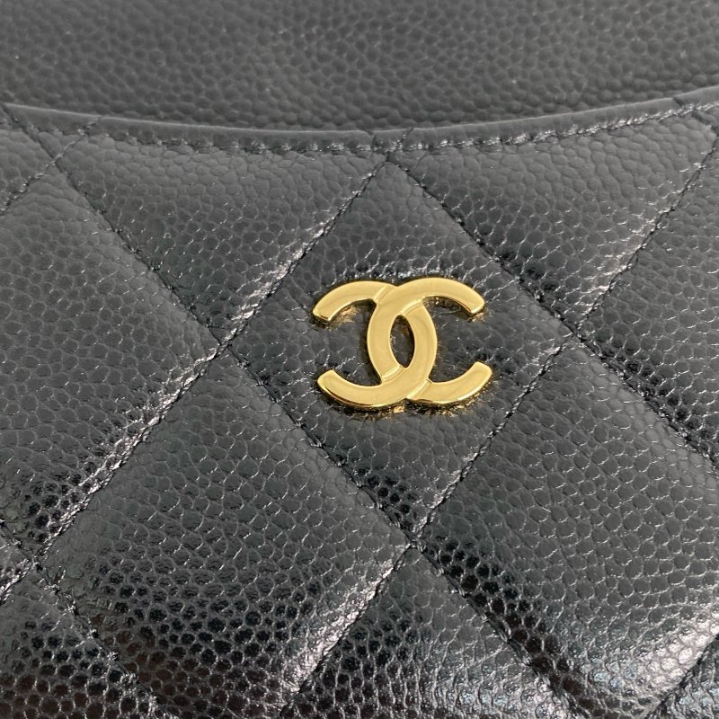 △ Chanel 香奈兒 Black Caviar Skin Gold Tone Metal Card Holder AP3388 黑色粒紋小牛皮金色金屬卡包 - 257022724-11