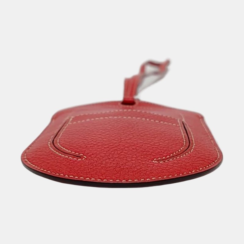 HERMES In-The-Loop 大號心紅色Chèvre Mysore山羊皮卡包 D刻 9.9新-5