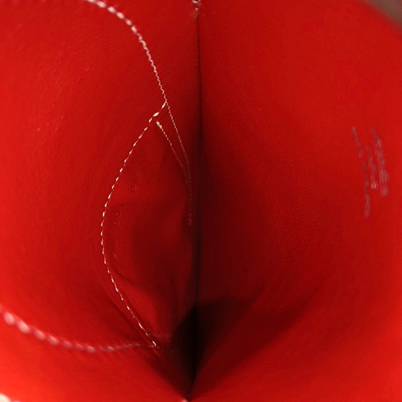 HERMES In-The-Loop 大號心紅色Chèvre Mysore山羊皮卡包 D刻 9.9新-6