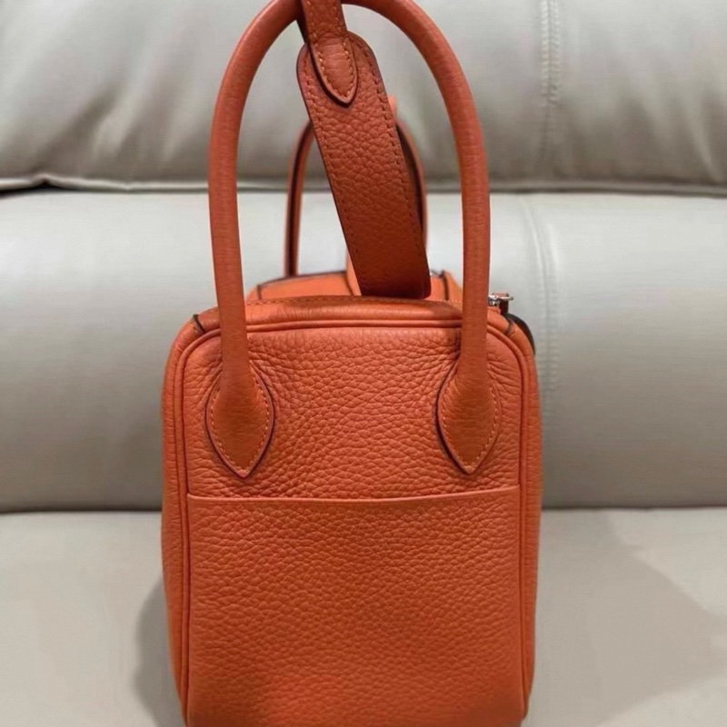 有購証🩷 99新 Hermes Lindy 26 橙色 银扣 Y刻 有小票 尘袋-2