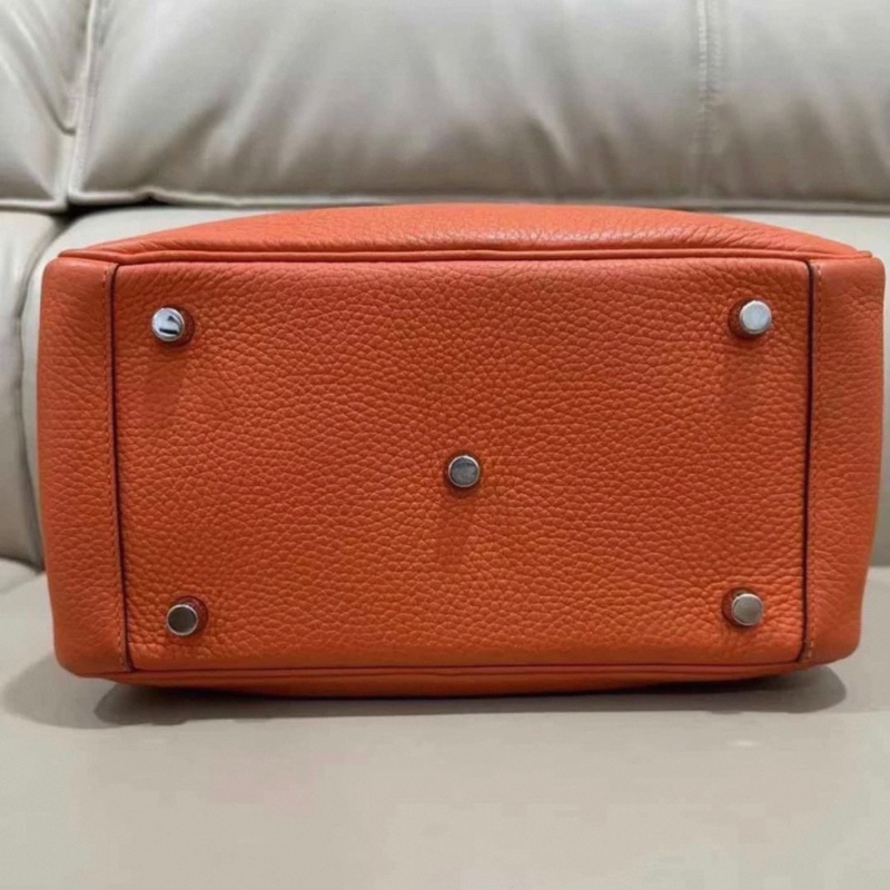 有購証🩷 99新 Hermes Lindy 26 橙色 银扣 Y刻 有小票 尘袋-4