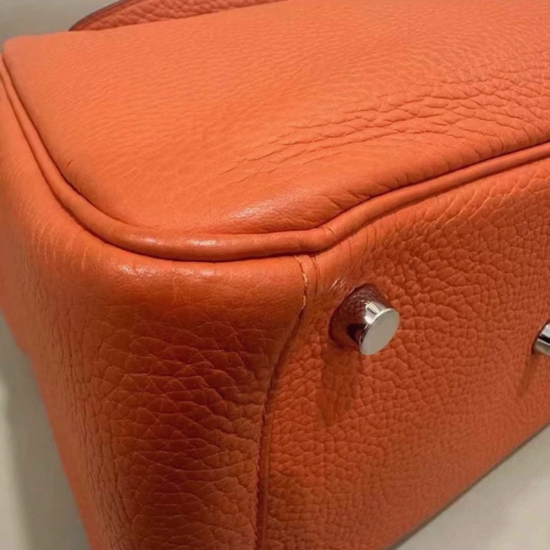有購証🩷 99新 Hermes Lindy 26 橙色 银扣 Y刻 有小票 尘袋-5