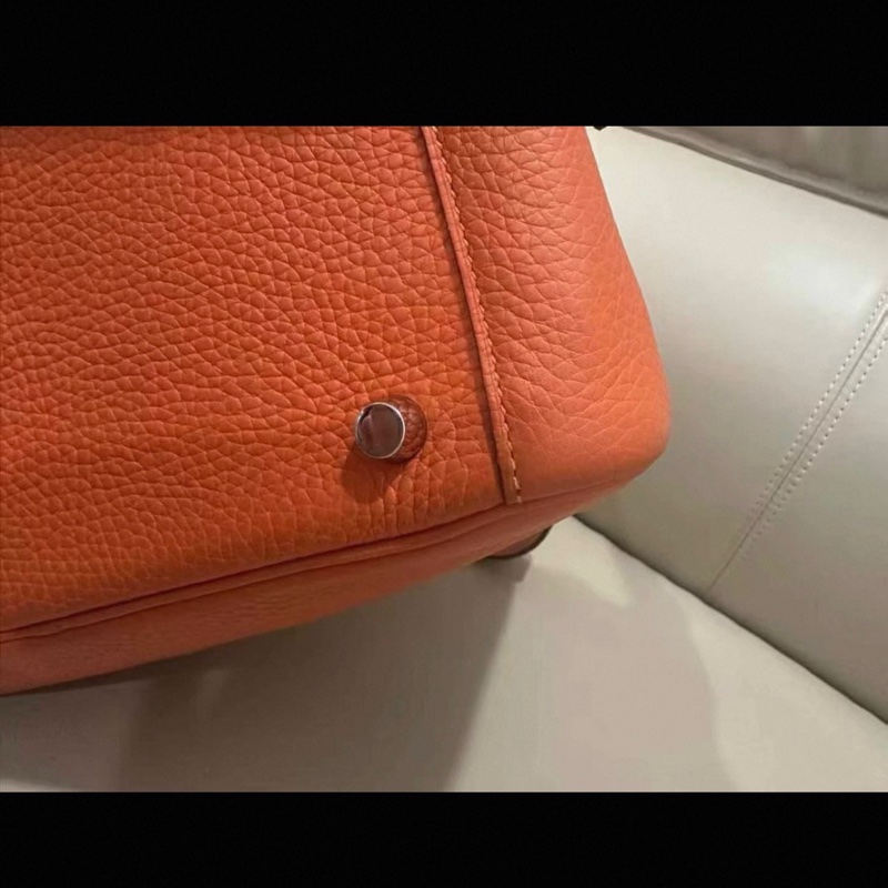 有購証🩷 99新 Hermes Lindy 26 橙色 银扣 Y刻 有小票 尘袋-7