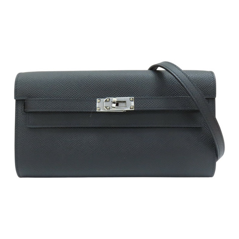 黑色 Epsom牛皮 Kelly To Go 肩背包 W刻 銀扣【HERMES 愛馬仕】