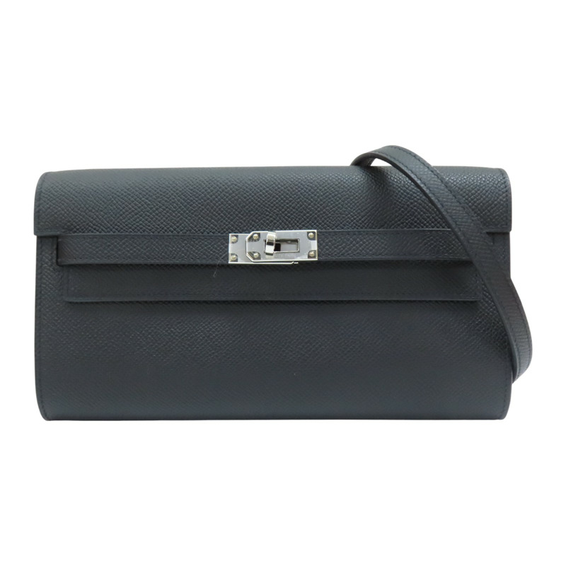 黑色 Epsom牛皮 Kelly To Go 肩背包 W刻 銀扣【HERMES 愛馬仕】-0