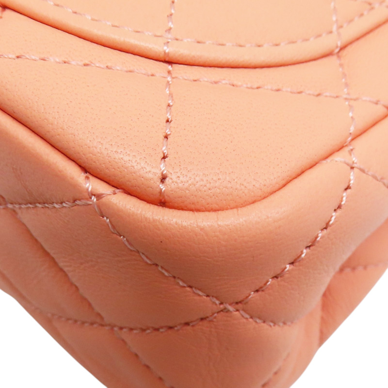 橘色 菱格紋 羊皮 Coco17 金球 鏈帶肩背包 金釦【CHANEL 香奈兒】 A35200-12