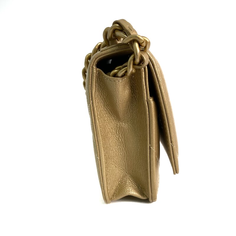 △ Chanel 香奈兒 19 Gold Lambskin Silver And Gold Tone Metal Ruthenium-Finish Metal Wallet On Chain No.30 19金色小羊皮銀色和金色金屬鍍釕金屬鎖鏈銀包No.30 - 257022476-4