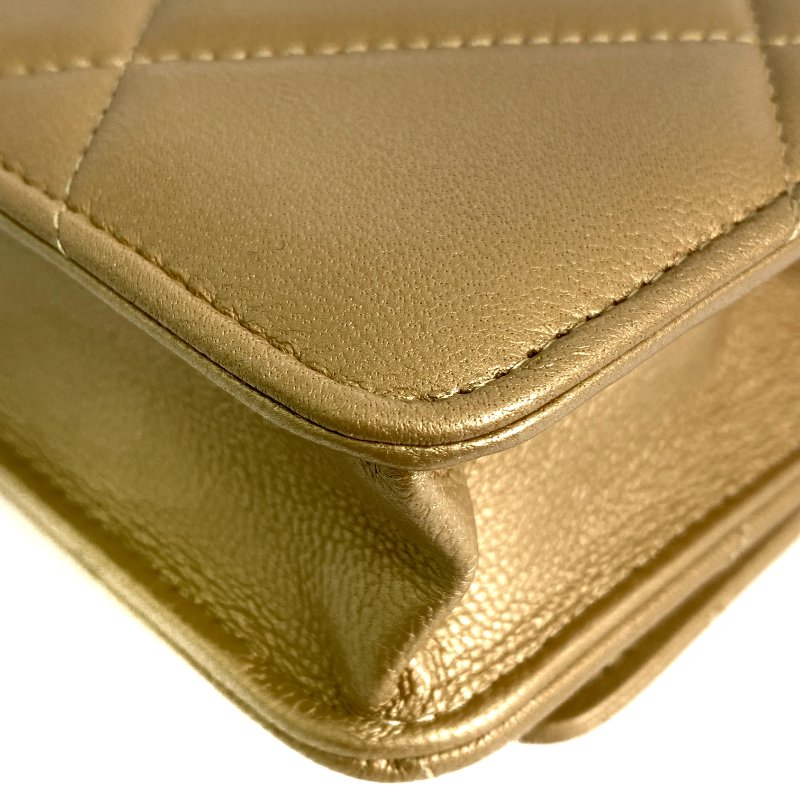 △ Chanel 香奈兒 19 Gold Lambskin Silver And Gold Tone Metal Ruthenium-Finish Metal Wallet On Chain No.30 19金色小羊皮銀色和金色金屬鍍釕金屬鎖鏈銀包No.30 - 257022476-9