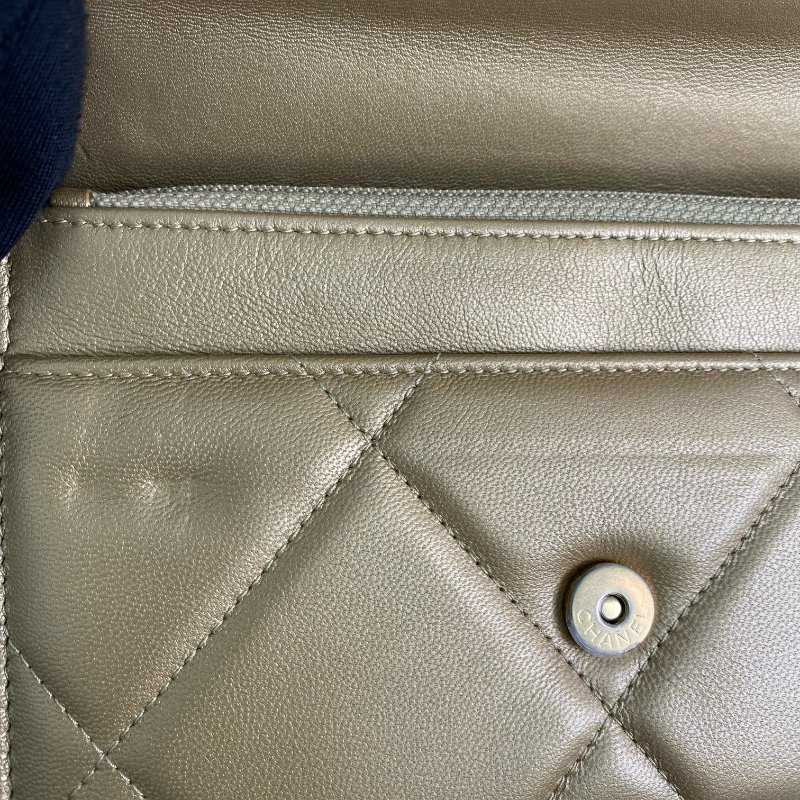 △ Chanel 香奈兒 19 Gold Lambskin Silver And Gold Tone Metal Ruthenium-Finish Metal Wallet On Chain No.30 19金色小羊皮銀色和金色金屬鍍釕金屬鎖鏈銀包No.30 - 257022476-16