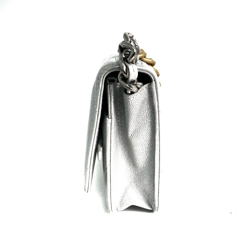 △ Chanel 香奈兒 19 SIlver Lambskin Silver And Gold Tone Metal Ruthenium-Finish Metal Wallet On Chain No.30 19銀色小羊皮銀色和金色金屬鍍釕金屬鎖鏈銀包No.30 - 257022474-3